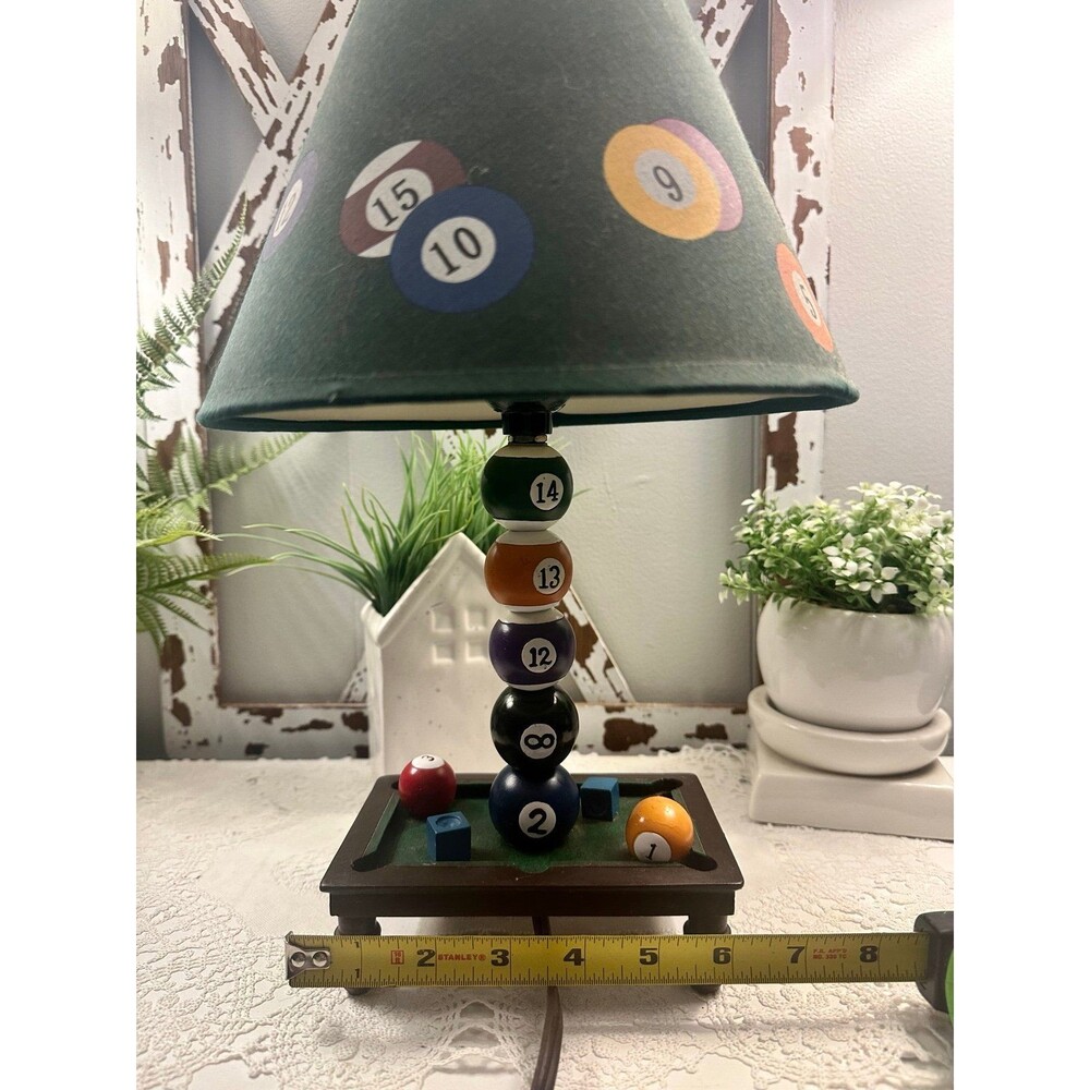Collections Etc Pool Table Desk Lamp With Shade Working 15in Tall 2005 - Picture 8 of 12